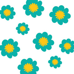 pattern colorful flowers isolated icon