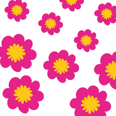 pattern colorful flowers isolated icon