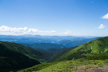 Fototapeta na wymiar Photos of mountain ranges in the Carpathians