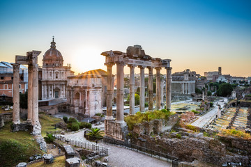 Fototapeta premium Forum Romanum o wschodzie słońca