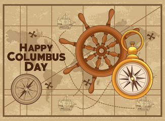 colombus columbus day card poster
