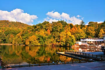 Fototapeta premium The bear lake of Sovata in autumn