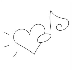 Music note logo doodle vector