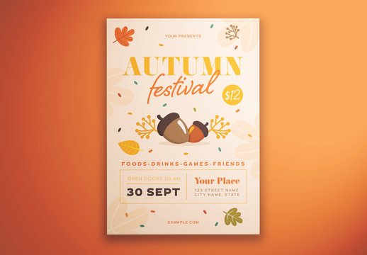 Autumn Festival Graphic Flyer Layout