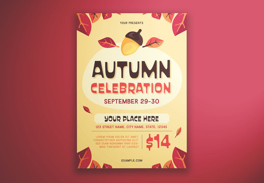 Autumn Celebration Graphic Flyer Layout