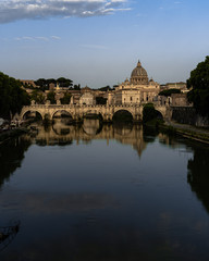 Fototapeta na wymiar view of st peters basilica from ponte umberto