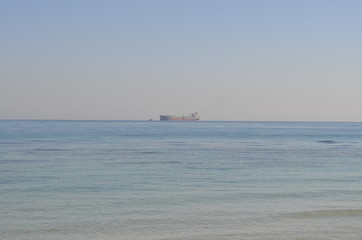 Tanker passing in the red sea Egypt