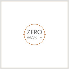 Vector illustration. Minimalistic logotype of zero waste lifestyle shop. Minimalism, simple and eco way of living. Logo for online or offline shop, article, website, infographic