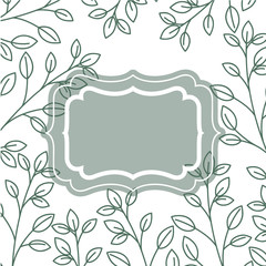 frame with plants and herbs isolated icon