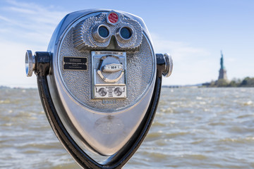 Coin operated binocular in Ellis Island