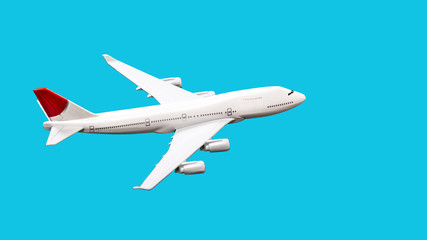  Mini airplane model with on blue background