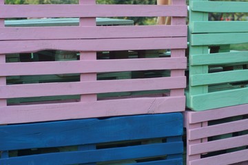 colored wooden texture planks in the wall 