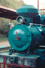 Details on a steam locomotive train