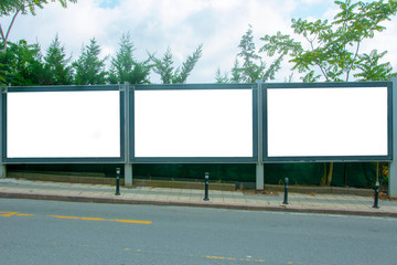 Empty / blank outdoor advertising billboards in the street