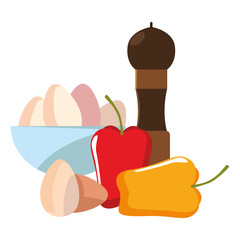 eggs shaker pepper preparation cooking