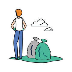 Avatar man with trash bag design