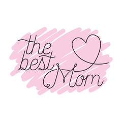mom the best label isolated icon