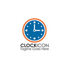 Clock icon logo design inspiration vector template