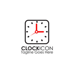 Clock icon logo design inspiration vector template