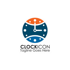 Clock icon logo design inspiration vector template
