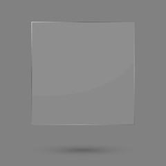 Fototapeta premium Glass banner design template, isolated frame, glass framework, vector illustration
