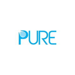 PURE Water drop logo design vector