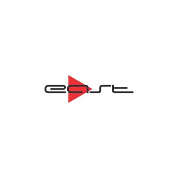 east direction arrow logo design vector