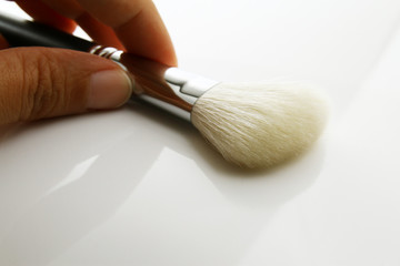 Make up brush on white background