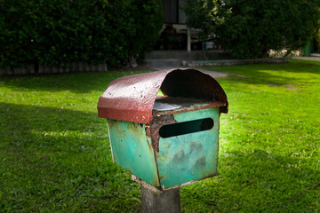 Old rusty letter box or post