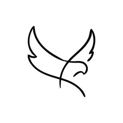 Beauty hovering dove bird simple elegance flat logo design template