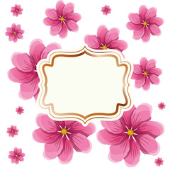 frame with flowers isolated icon