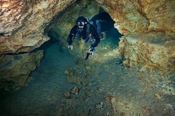 Cave Diving at Madison Blue Spring State Park, Madison County, Florida	