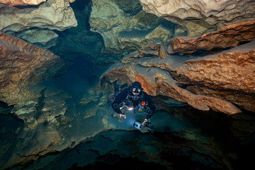 Cave Diving at Madison Blue Spring State Park, Madison County, Florida	