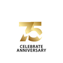 75 Years Anniversary Celebrate Gold Vector Template Design Illustration