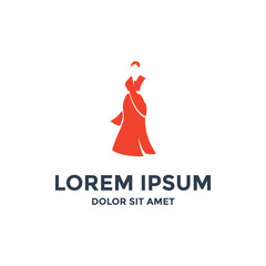 India woman dress simple flat modern logo design template