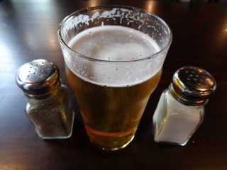 Beer with salt and peper