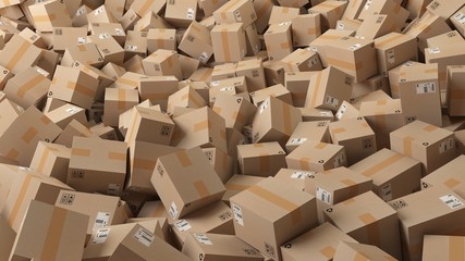 cardboard boxes for shipping 3d rendering