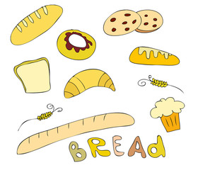 set of vector bread cartoon