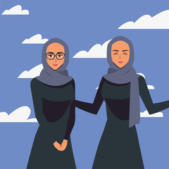 arab women group in a hijab