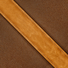 stitched brown leather background