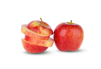 pink lady apples isolated on white backgrond