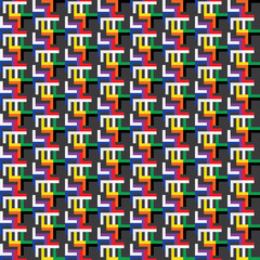 modern colorful geometric seamless pattern tile with 3D effect and connected rectangles for creative surface designs, textile, fabric, backgrounds, wallpapers, posters and print. the tile is seamless