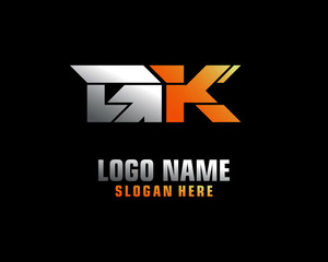 GK Initial letter logo template vector	