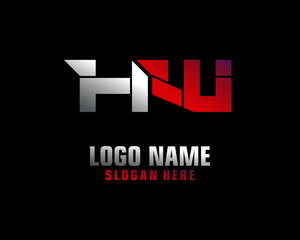 HW Initial letter logo template vector	