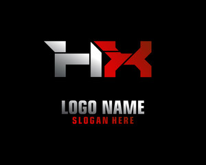 Obraz premium HX Initial letter logo template vector 