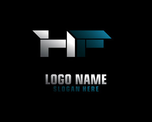 HF Initial letter logo template vector	