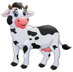 Cow cartoon isolated on white background