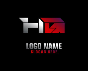 HG Initial letter logo template vector	