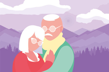 happy grandparents day flat design