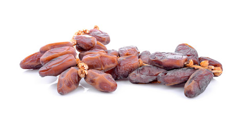 Palm dates on the white background.